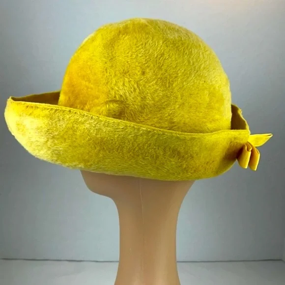 Vintage MOD 1960’s yellow hat - Jean Arlett creations. - Picture 2 of 15